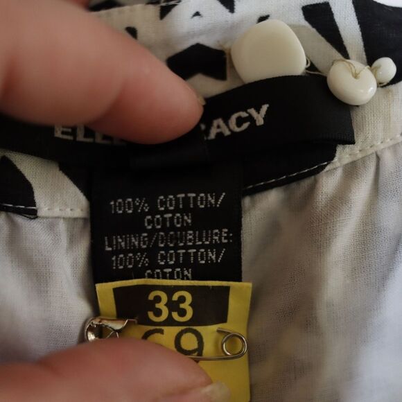 Ellen Tracy Black & White Mandala print Beaded Yoke Party Dress 14 - Picture 10 of 15